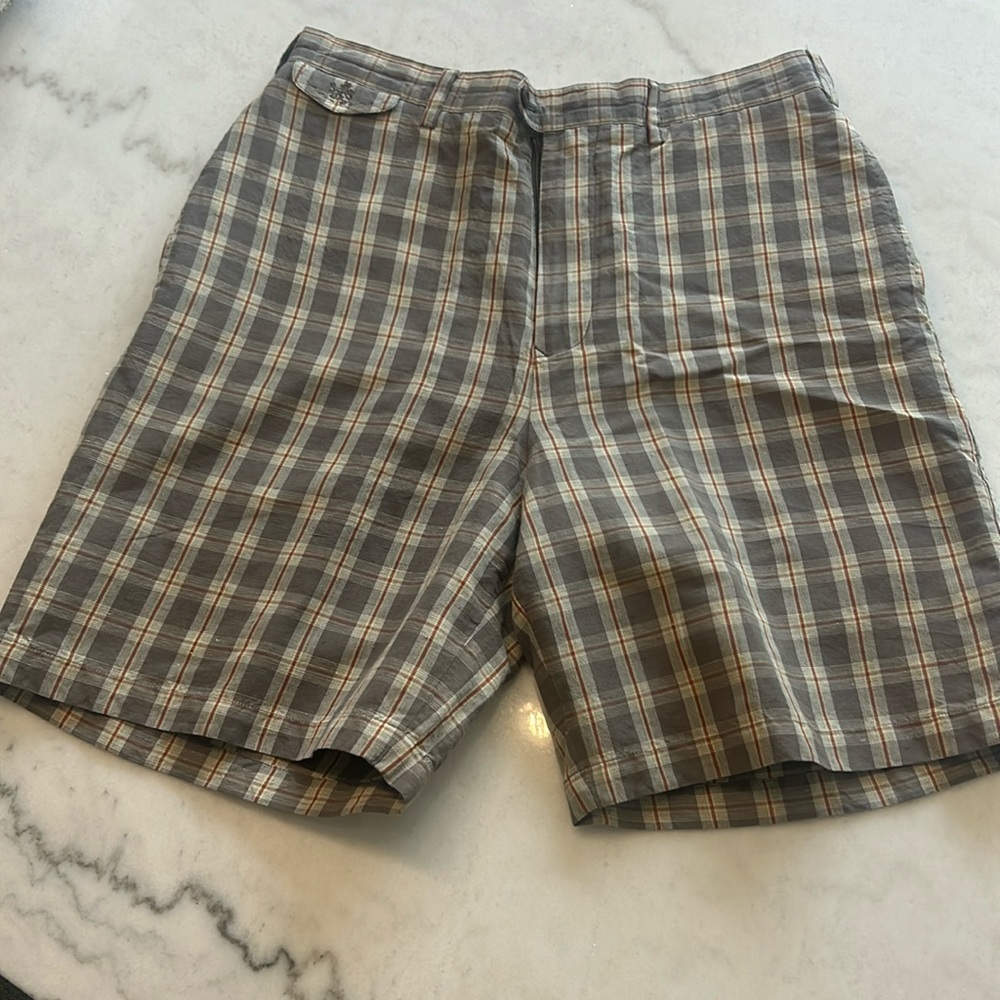 Nat Nast Mens Plaid Shorts Size 32 Linen Blend